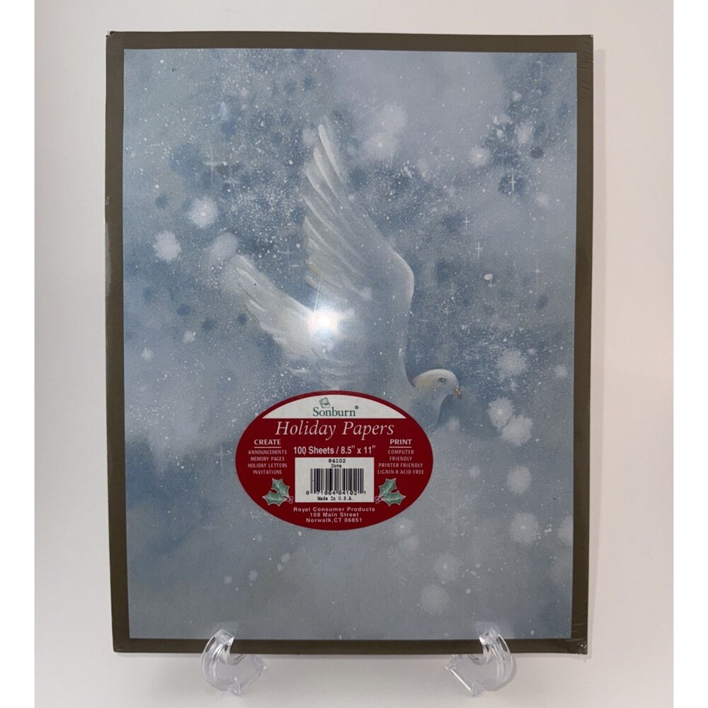Sonburn Holiday Papers Christmas Theme Dove Snow 100 Sheets New & Sealed